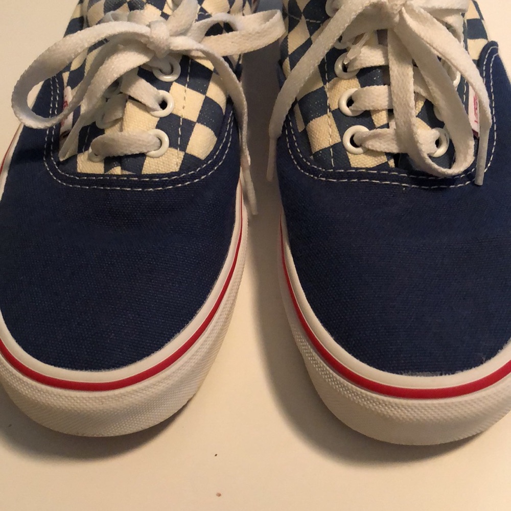 Vans Off The Wall NWOT Blue/White Checker Sneakers - Picture 2 of 9